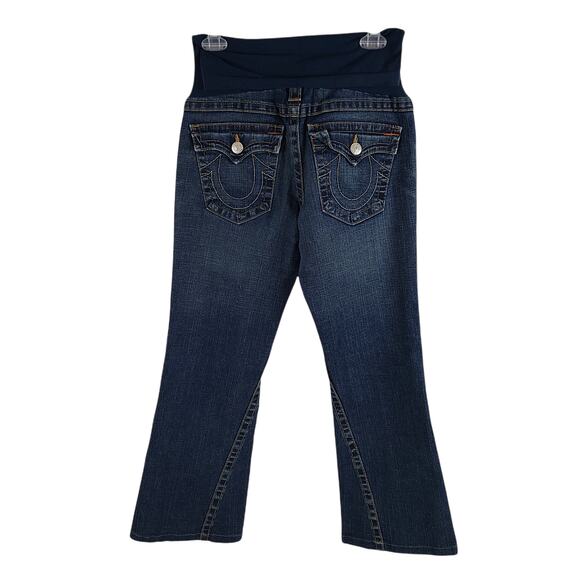 True Religion Pea in the Pod Maternity Joey Jeans Flare Leg Twisted Seam 32 - Picture 4 of 12